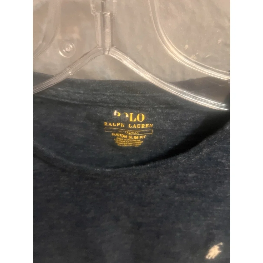 Polo Ralph Lauren Crew Neck T‎ Shirt Mens Size Medium Blue Slim Fit